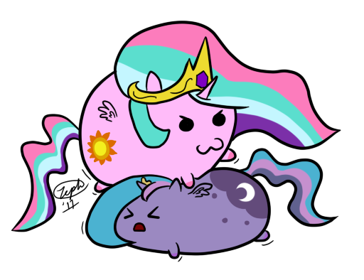 Size: 512x394 | Tagged: safe, derpibooru import, princess celestia, princess luna, ask, blob, chubbie, eyes closed, pinklestia, sisters, tumblr