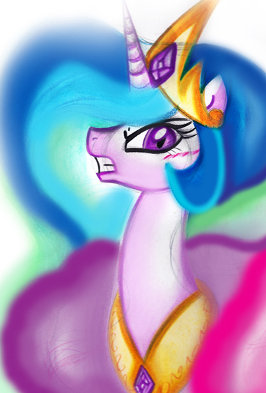 Size: 382x564 | Tagged: angry, artist:alia-star, derpibooru import, princess celestia, safe, solo