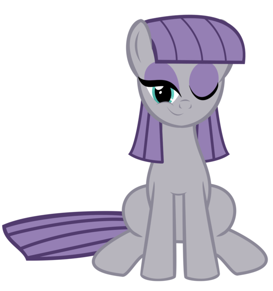 Size: 2700x2876 | Tagged: artist:kuren247, derpibooru import, looking at you, maud pie, safe, simple background, smiling, solo, transparent background, vector, when she smiles, wink