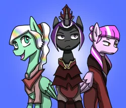 Size: 600x515 | Tagged: artist:kerensasnow, avatar the last airbender, azula, derpibooru import, mai, ponified, safe, ty lee