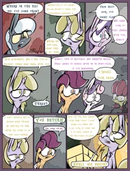 Size: 1235x1625 | Tagged: alternate universe, apple bloom, artist:slitherpon, comic, cutie mark crusaders, derpibooru import, diamond tiara, dinky hooves, moody mark crusaders, safe, scootaloo, silver spoon, sweetie belle