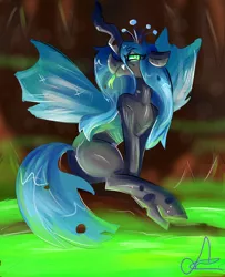 Size: 3500x4300 | Tagged: absurd resolution, artist:rayadra, changeling, changeling queen, derpibooru import, female, queen chrysalis, safe, solo