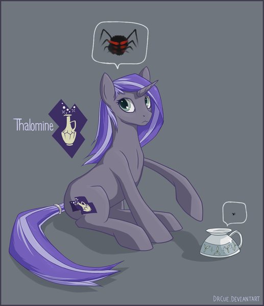 Size: 1079x1253 | Tagged: artist:marbleyarns, derpibooru import, oc, oc:thalomine, safe, solo, spider, teacup, unofficial characters only