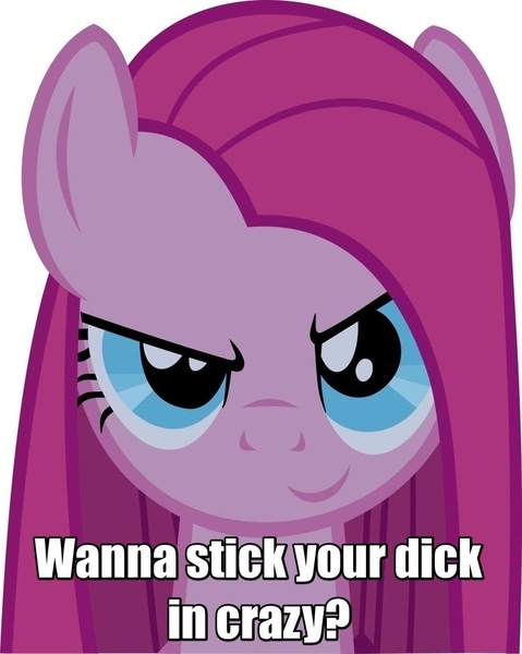 Size: 736x922 | Tagged: bronybait, derpibooru import, edit, image macro, insanity, meme, pinkamena diane pie, pinkie pie, questionable, solo, this will end in tears, vulgar