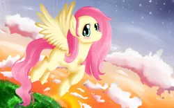 Size: 4000x2500 | Tagged: artist:vardastouch, derpibooru import, fluttershy, flying, safe, solo