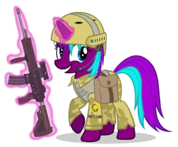 Size: 900x744 | Tagged: safe, artist:garrus17, derpibooru import, oc, oc:starnight, unofficial characters only, pony, unicorn, clothes, command and conquer, crossover, female, global defense initiative, gun, helmet, mare, simple background, solo, tiberian sun, transparent background, uniform, vector, weapon
