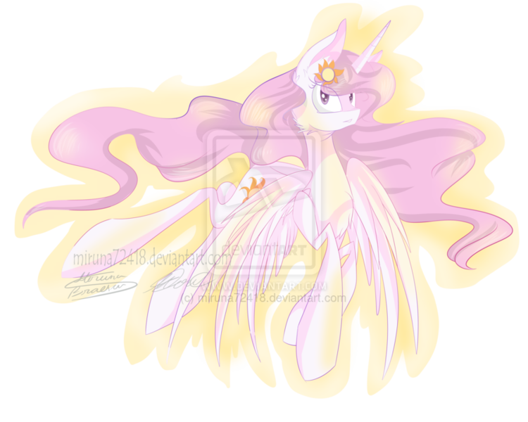 Size: 900x720 | Tagged: dead source, safe, artist:mirunacipsi, derpibooru import, princess celestia, pony, deviantart watermark, female, mare, obtrusive watermark, pink mane, pink-mane celestia, simple background, solo, transparent background, watermark, younger