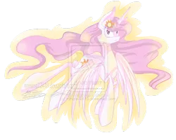 Size: 900x720 | Tagged: dead source, safe, artist:mirunacipsi, derpibooru import, princess celestia, pony, deviantart watermark, female, mare, obtrusive watermark, pink mane, pink-mane celestia, simple background, solo, transparent background, watermark, younger