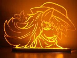 Size: 1600x1200 | Tagged: applejack, artist:jdrizzle, artist:vasgotec, bandana, craft, derpibooru import, engraving, glow, led, safe, solo