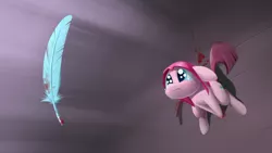 Size: 1920x1080 | Tagged: semi-grimdark, derpibooru import, pinkie pie, earth pony, pony, blood, colored pupils, crepuscular rays, crying, feather, female, floppy ears, frown, implied death, implied rainbow dash, knife, looking up, mare, pinkamena diane pie, sitting, solo