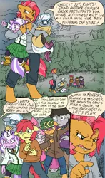 Size: 751x1280 | Tagged: abuse, anthro, apple bloom, artist:kaemantis, babs seed, bully, clothes, comic, comic:junior gala, cutie mark crusaders, derpibooru import, diamond tiara, glare, glasses, older, out of character, safe, scootaloo, silverbuse, silver spoon, skirt, spoonabuse, sweetie belle, teenager, tiarabuse, truffle shuffle, vulgar