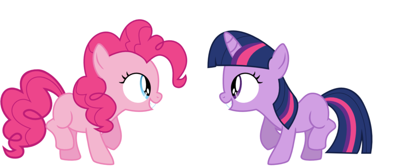 Size: 1400x600 | Tagged: artist:s.guri, derpibooru import, filly, pinkie pie, safe, simple background, smiling, sunshine sunshine, transparent background, twilight sparkle, vector