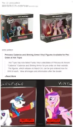 Size: 532x923 | Tagged: safe, artist:frist44, derpibooru import, princess cadance, shining armor, pony, bipedal, bipedal leaning, box, crying, cutie mark, eye contact, feels, female, floppy ears, fluffy, frown, funko, hot topic, leaning, looking at each other, male, meta, pushing, sad, separation, shiningcadance, shipping, straight, toy, tragedy, tragically funny, vinyl collectible, you monster