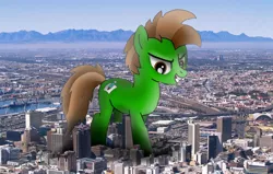 Size: 2592x1650 | Tagged: safe, artist:fandroit, derpibooru import, oc, oc:fandroit, unofficial characters only, pony, city, giant pony, irl, macro, photo, ponies in real life