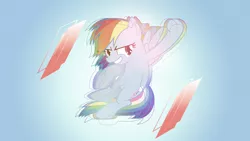 Size: 1920x1080 | Tagged: safe, artist:overmare, artist:starshinecelestalis, derpibooru import, edit, rainbow dash, epic, punch, vector, wallpaper, wallpaper edit