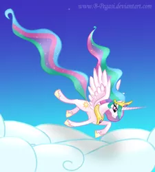 Size: 1800x2000 | Tagged: artist:b-pegasi, cloud, derpibooru import, flying, princess celestia, safe, solo