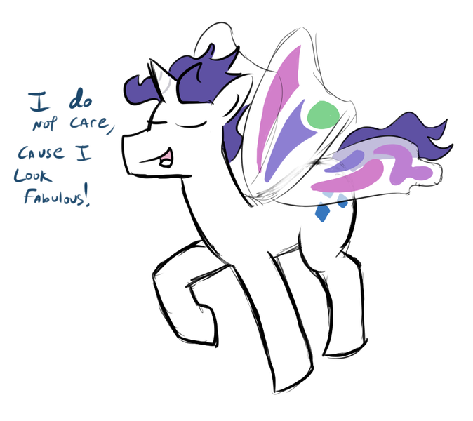 Size: 879x782 | Tagged: safe, artist:jargon scott, derpibooru import, rarity, butterfly wings, elusive, rule 63, solo