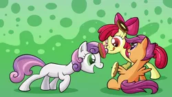 Size: 8000x4500 | Tagged: absurd resolution, apple bloom, artist:kired25, cutie mark crusaders, derpibooru import, donut, safe, scootaloo, sweetie belle