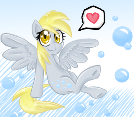 Size: 454x397 | Tagged: safe, artist:drhikari, derpibooru import, derpy hooves, pegasus, pony, female, heart, mare, solo