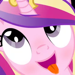 Size: 4800x4800 | Tagged: suggestive, derpibooru import, princess cadance, absurd resolution, ahegao, close-up, drool, face, hi anon, meme, smiling, tongue out