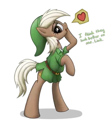 Size: 1390x1560 | Tagged: safe, artist:anearbyanimal, derpibooru import, ponified, earth pony, pony, bipedal, clothes, crossover, cute, dialogue, dress, epona, eponadorable, female, hat, heart, mare, simple background, skirt, the legend of zelda, transparent background, triforce, tunic