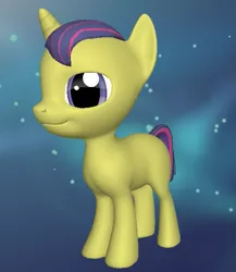 Size: 501x576 | Tagged: safe, derpibooru import, oc, oc:leo, unofficial characters only, pony, unicorn, 3d, 3d pony creator, blank flank, colt, male, offspring, parent:comet tail, parent:twilight sparkle, parents:cometlight, pony creator 3d, solo