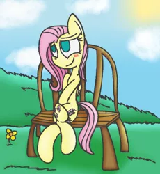 Size: 2048x2222 | Tagged: safe, artist:mr. rottson, derpibooru import, fluttershy, bench, blushing, cloud, cloudy, cute, flower, sitting, solo