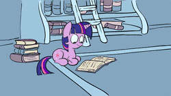 Size: 600x338 | Tagged: safe, artist:nukilik, derpibooru import, spike, twilight sparkle, dragon, pony, unicorn, animated, annoyed, baby, baby dragon, baby spike, behaving like a cat, book, bookshelf, curled up, cute, cutie mark, daaaaaaaaaaaw, definition of insanity, diabetes, eyeroll, eyes closed, female, filly, filly twilight sparkle, floppy ears, frame by frame, frown, grumpy, hnnng, ladder, levitation, library, lidded eyes, looking up, loop, magic, male, mama twilight, nukilik is trying to murder us, nuzzling, photoshop, ponyloaf, prone, reading, sitting, sleeping, smiling, snuggling, spikabetes, spikelove, telekinesis, twiabetes, unamused, unicorn twilight, weapons-grade cute, wide eyes, yawn, younger