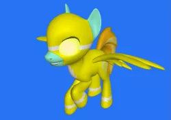 Size: 669x468 | Tagged: safe, derpibooru import, lightning dust, pegasus, pony, 3d, 3d pony creator, alter ego, alternate universe, clothes, costume, electricity, female, flying, grin, hero, heroine, mare, pony creator 3d, ponylumen, powersuit, spread wings, super powers, superhero