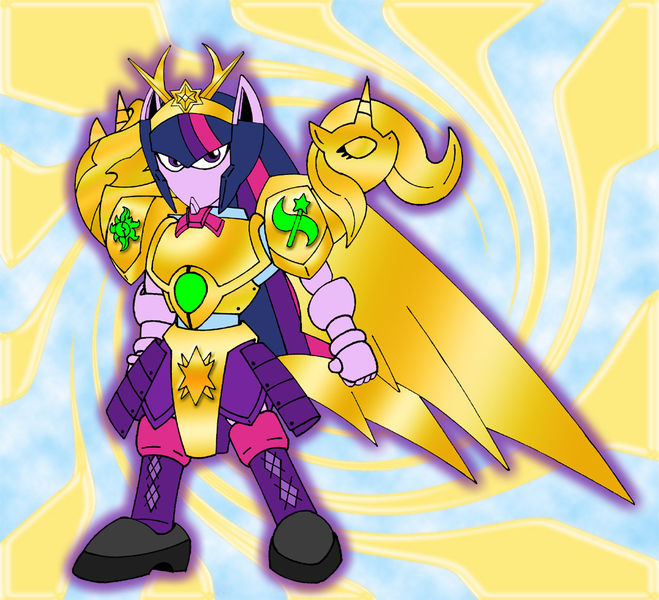 Size: 1043x950 | Tagged: safe, artist:combatkaiser, derpibooru import, edit, sunset shimmer, trixie, twilight sparkle, twilight sparkle (alicorn), anthro, unicorn, armor, counterparts, crossover, liu bei, magical trio, mechanized, recolor, romance of the three kingdoms, sangokuden, sd gundam, twilight's counterparts