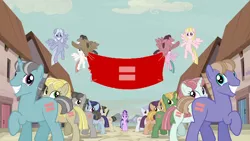 Size: 1280x720 | Tagged: equal town banner, equal town banner meme, exploitable meme, marriage equality, meme, safe, the cutie map