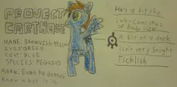 Size: 740x364 | Tagged: safe, artist:projectcarthage, derpibooru import, oc, oc:project carthage, unofficial characters only, pegasus, pony, code lyoko, male, pencil drawing, raised hoof, solo, stallion, traditional art, xana