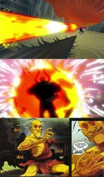 Size: 593x1000 | Tagged: comic, crossover, derpibooru import, edit, edited screencap, explosion, lord tirek, male, oro, safe, screencap, screencap comic, street fighter 3, this will end in pain, udon comics