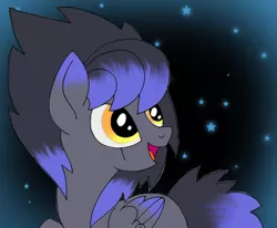 Size: 450x371 | Tagged: safe, artist:divergentassailant, derpibooru import, oc, oc:deft serenity, unofficial characters only, pegasus, pony, scar, simple background, smiling, stars
