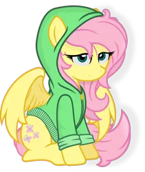 Size: 4000x4732 | Tagged: absurd resolution, artist:godoffury, clothes, derpibooru import, fluttershy, hoodie, hug life, safe, simple background, solo, .svg available, transparent background, vector