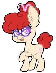 Size: 550x710 | Tagged: alternate hairstyle, artist:soulnik, candy cane, derpibooru import, glasses, older, open mouth, raised hoof, safe, solo, twist