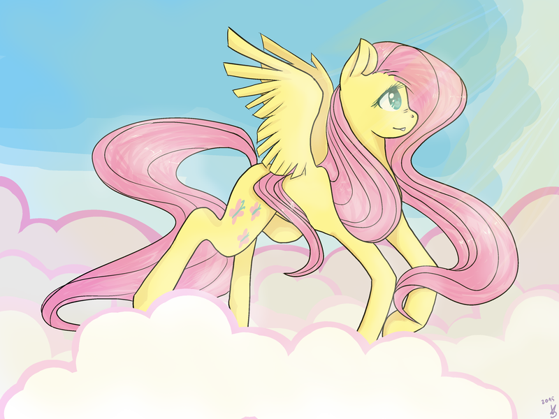 Size: 3264x2448 | Tagged: artist:golebica, cloud, cloudy, derpibooru import, fluttershy, high res, safe, solo