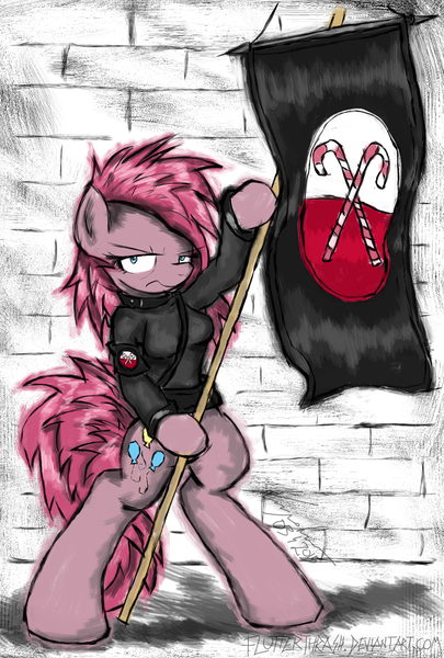 Size: 1000x1483 | Tagged: anthro, arm hooves, artist:flutterthrash, derpibooru import, pinkamena diane pie, pink floyd, pinkie pie, safe, solo, the wall