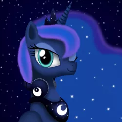 Size: 2000x2000 | Tagged: safe, artist:gennbu, derpibooru import, princess luna, gamer luna, headphones, portrait, solo, wink