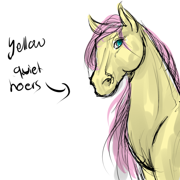 Size: 4000x4000 | Tagged: cute, fluttershy, hoers, realistic, safe, shyabetes, sketch, solo, yellowquiet