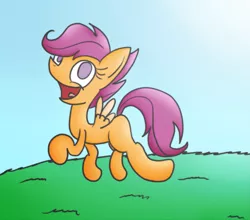 Size: 1755x1542 | Tagged: alone, artist:mr. rottson, derpibooru import, grass, safe, scootaloo, sky