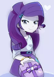 Size: 2480x3507 | Tagged: safe, artist:ayachiichan, derpibooru import, rarity, equestria girls, present, solo, white day