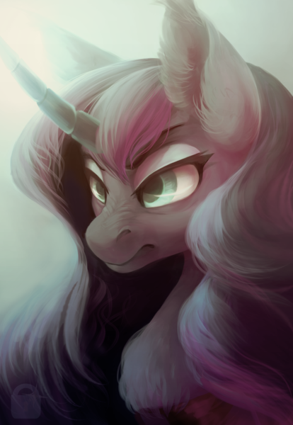 Size: 1104x1600 | Tagged: artist:locksto, chest fluff, ear fluff, nose wrinkle, portrait, princess luna, safe, solo