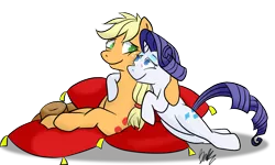 Size: 1130x680 | Tagged: safe, artist:zestyoranges, derpibooru import, applejack, rarity, female, lesbian, rarijack, shipping