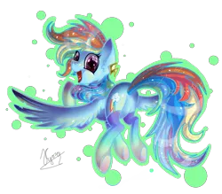 Size: 970x850 | Tagged: safe, artist:hilloty, derpibooru import, rainbow dash, pegasus, pony, clothes, ear piercing, female, flying, looking at you, looking back, mare, multicolored hair, piercing, plot, rainbow socks, rear view, simple background, smiling, socks, solo, striped socks, transparent background