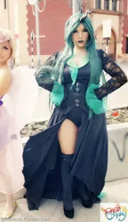 Size: 693x1200 | Tagged: artist:dashcosplay, cleavage, cosplay, derpibooru import, female, high heels, human, irl, irl human, photo, queen chrysalis, safe, shoes