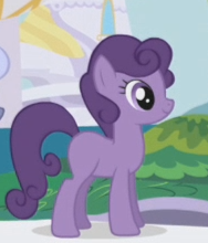 Size: 188x220 | Tagged: safe, derpibooru import, screencap, dusky grape, earth pony, pony, the ticket master, background pony, blank flank, cropped, female, mare, solo