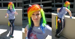 Size: 1280x669 | Tagged: safe, artist:tempestfae, derpibooru import, rainbow dash, human, cosplay, irl, irl human, photo