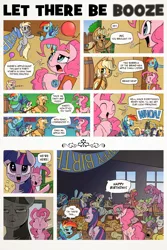 Size: 2625x3937 | Tagged: dead source, safe, artist:inkypsycho, derpibooru import, applejack, berry punch, berryshine, big macintosh, bon bon, carrot top, cheerilee, daisy, derpy hooves, doctor whooves, flower wishes, fluttershy, golden harvest, lyra heartstrings, octavia melody, pinkie pie, rainbow dash, rarity, spike, sweetie drops, thunderlane, time turner, twilight sparkle, twilight sparkle (alicorn), vinyl scratch, alicorn, pony, alcohol, balloon, barrel, berryshy, blowing up balloons, cheerimac, cider, comic, drinking, drunk, drunk aj, drunk rarity, drunker dash, drunker spike, drunkershy, excalibur face, female, hard cider, male, mane seven, mane six, mare, party, passed out, plewds, puffy cheeks, shipping, slice of life, sparity, straight, wall of tags