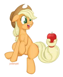 Size: 1440x1735 | Tagged: apple, applejack, artist:jcosneverexisted, derpibooru import, prehensile tail, safe, simple background, solo, tail hold, that pony sure does love apples, transparent background, vector